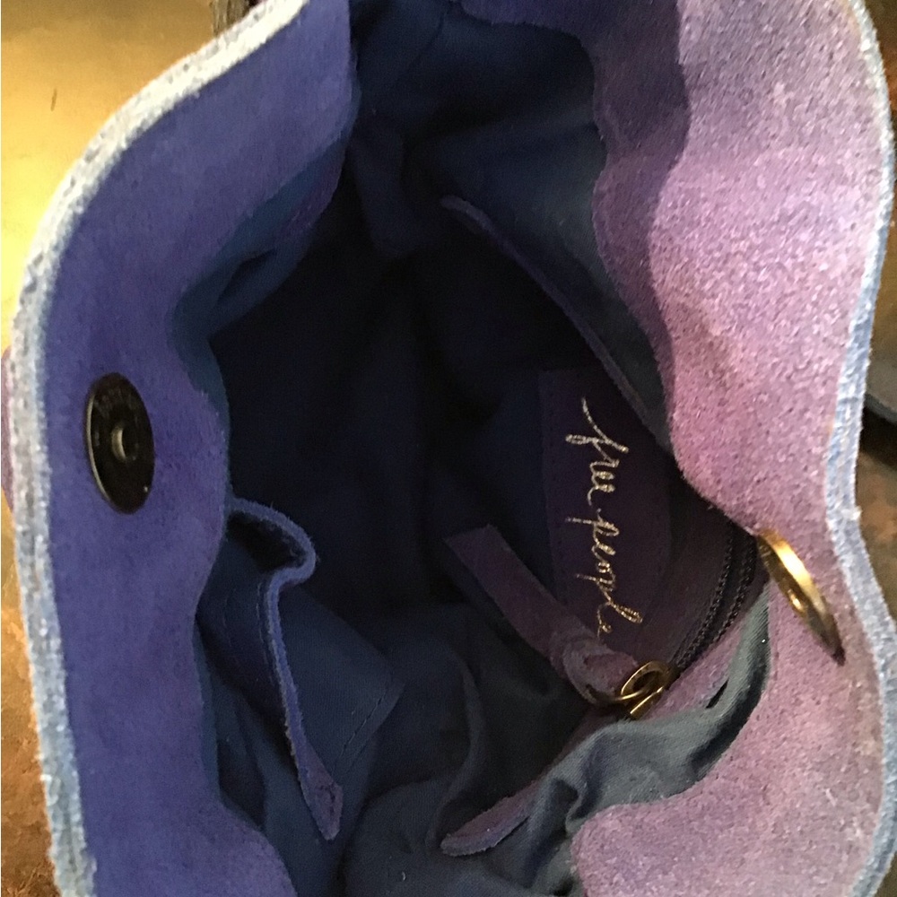 Free People Soren Cobalt Suede Bucket Bag - Picture 5 of 7